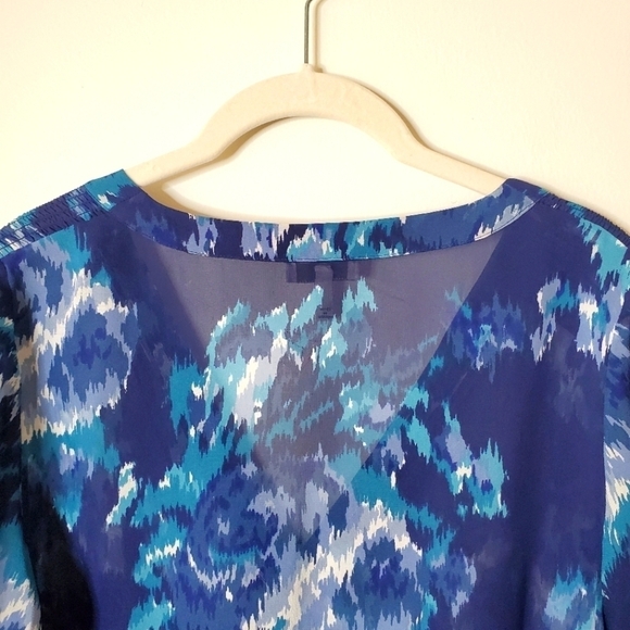 Joie Sheer Silk Watercolor Blouse Top - Picture 8 of 11